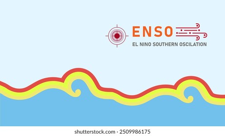 Ilustración de ENSO (Oscilación del Sur de El Nino) que es un ciclo de La Nina y El Nino que causa el cambio climático. Conveniente para el fondo y el material de la presentación del clima