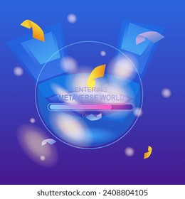 Illustration entering metaverse world technology, new ai technology