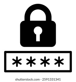 Illustration of entering a PIN, simple vector illustration