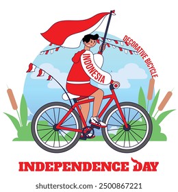 illustration of enthusiasm in celebrating Indonesian independence day