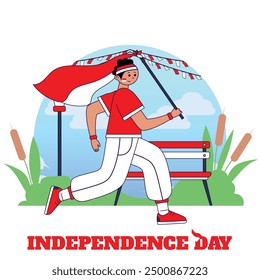 illustration of enthusiasm in celebrating Indonesian independence day