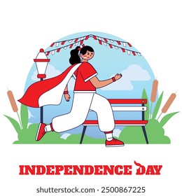 illustration of enthusiasm in celebrating Indonesian independence day