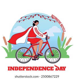 illustration of enthusiasm in celebrating Indonesian independence day