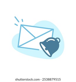 illustration of envelope and bell icons, ideal for representing messages, email alerts, and notifications. for mobile apps, websites, and software UI, offering a versatile, simple and clean design