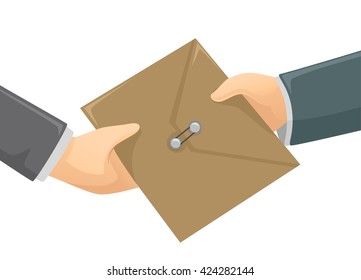 Illustration of an Envelope Changing Hands