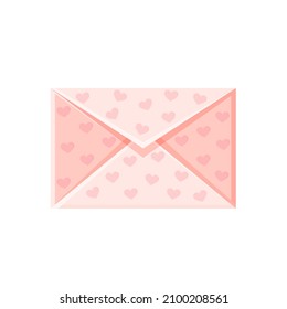 Illustration of an envelope with heart. Love message. Valentine's day love letter for postcard, poster, print, holiday card