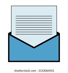 illustration envelope icon on white background