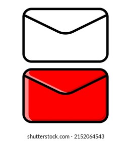 Illustration envelope icon set on white background