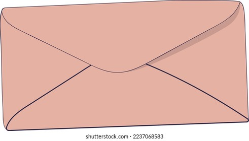Ilustración del sobre. Letra en vector