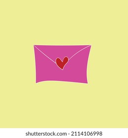 illustration of an envelope with a love symbol, can be used as a love letter, etc.