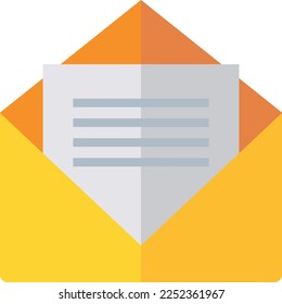 Ilustración de un sobre con el mensaje realizado de forma creativa sobre un fondo blanco