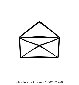Illustration of envelope on white background. Vector design element.