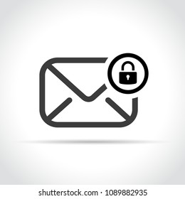 Illustration of envelope with padlock icon on white background