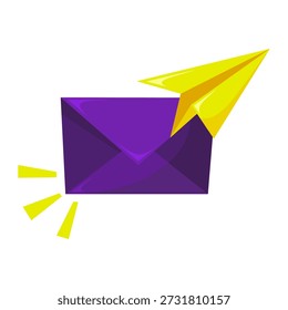 illustration of envelope with paper plane, representing sending messages or emails.