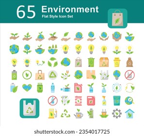 Illustration of Environment Collection design Flat Icon. Environment Solid Icon Pack. Set of Environment Flat Icon