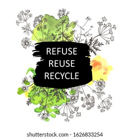 Illustration Environmental concept. Vector illustration. Manual graphics.