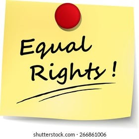 illustration of equal rights note on white background