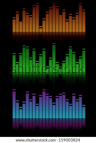illustration of equalizer visualisations, symbol for music and sound