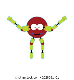 Illustration equipmen gym robot. suitable for apparel, emoji