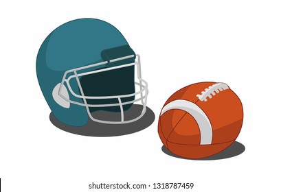 Illustration Equipment American Football Helmet Ball Stock Vector ...