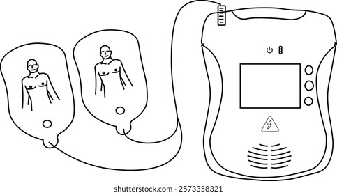 The Illustration of equipment called Automated External Defibrillator