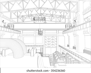 Illustration of equipment for heating system on white, front view