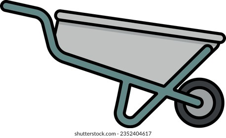 illustration, equipment, vector, object, business, icon, tool, metal, trolley, farm, cargo