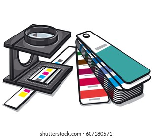 illustration of equipments tools for print