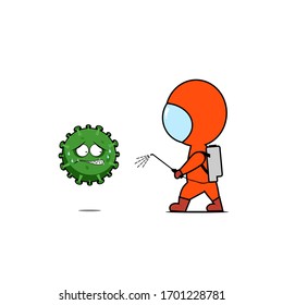 illustration of eradicating coronavirus vector design