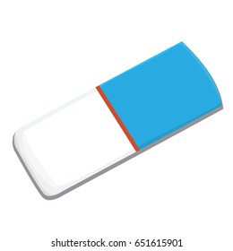 Illustration of eraser on white background, education concept. Isolated Vector.