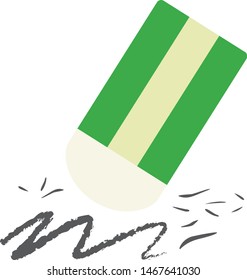 Illustration of eraser. Illustration of stationery.