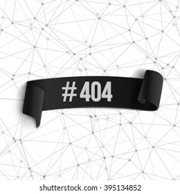 Illustration of Error 404 Futuristic Wireframe Vector Banner. Page Not Found Polygonal Network Background Template