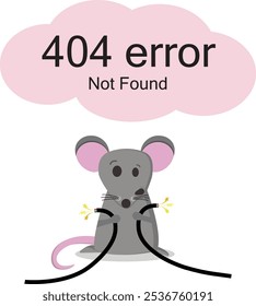 Illustrationsfehler 404, Maus mit Kabel