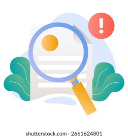 Ilustração de Leitura de Documento de Erro