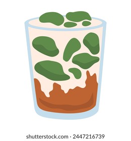 Illustration of Es Cincau, Indonesian Traditional Dessert