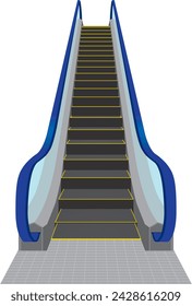 Ilustración de la escalera mecánica desde la vista frontal