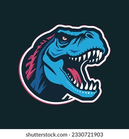 Illustration eines Esports-Logos. Mit der neuen T-Rex, einem Symbol für Kraft und Kraft, ist es perfekt für Ihr Elite-Team.