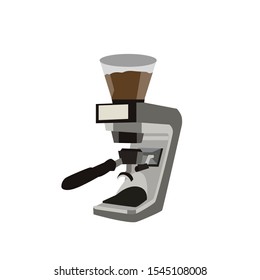 Illustration of espresso/coffee machine with coffee grinder