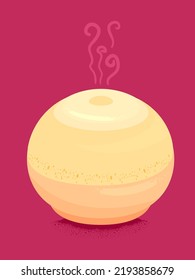 Illustration of Essential Oil Diffuser with Smoke Coming Out