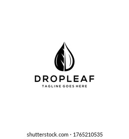 Illustration of essential oil droplets combined with modern leaf marks