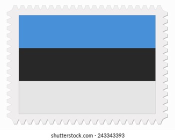 illustration Estonia flag stamp