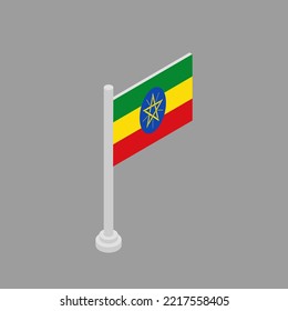 Ilustración de la plantilla de bandera de Etiopía
