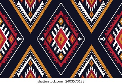 Illustration of Ethnic abstract background. Seamless pattern in tribal, folk embroidery, Mexican style. Aztec geometric art ornament print.Design for carpet, clothing, wrapping, fabric, textile
