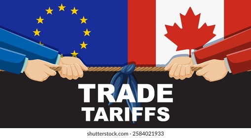 Illustration of EU and Canada trade tensions