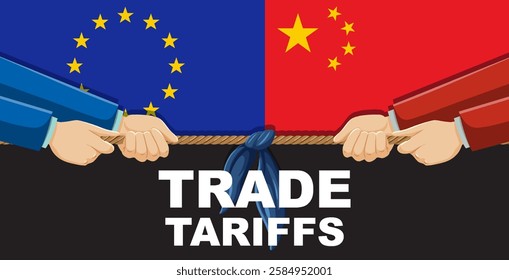 Illustration of EU and China trade tensions