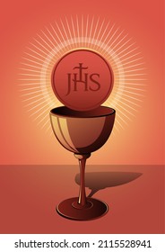 An illustration of Eucharist, Holy communion symbol