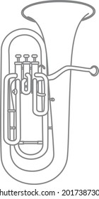 illustration of euphonium line brass band