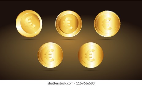 Illustration of Euro Gold Coins