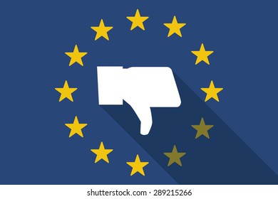 Illustration of an European Union with a thumb down hand
