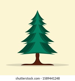 illustration of an evergreen tree, or christmas tree. Tree icon can be used for additional company designs or logos. vector